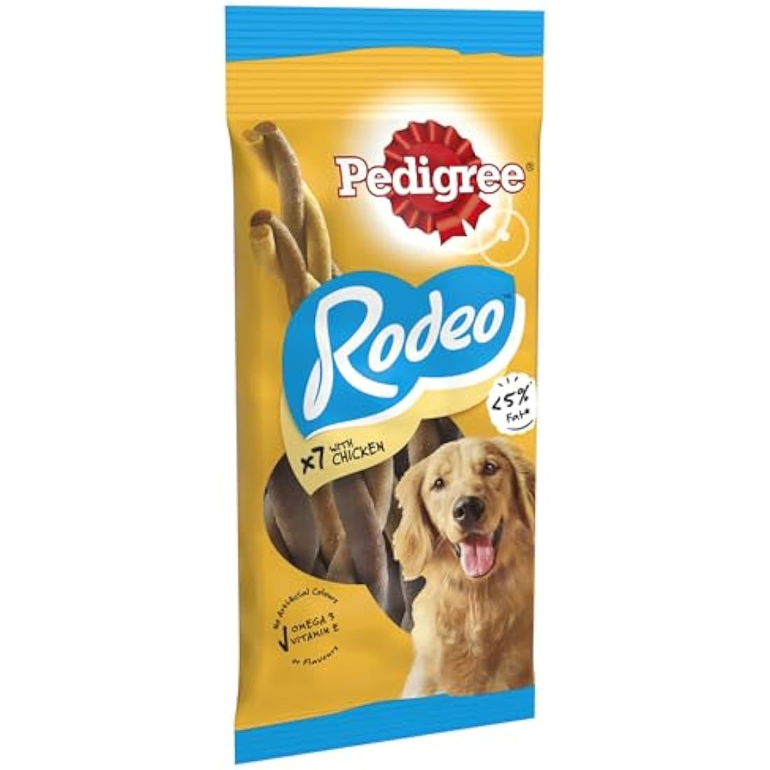 Pedigree Rodeo 84 Sticks, Dog Treats with Chicken - no artificial Colours or Flavours providing tasty Nutrients, Vitamins, Minerals and Omega 3, Pack of 12 (12 x 7)