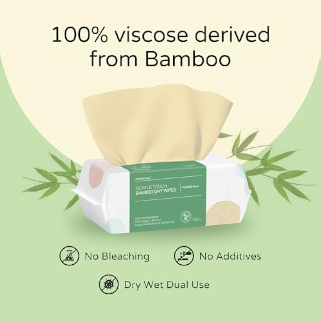 PoeticEHome Ultra-Soft 100% Pure Bamboo Dry Baby Wipes for Sensitive Skin - Unscented & Unbleached Facial Tissue Cloths, Hypoallergenic, 2X Softer Than Cotton - Wet or Dry Use, 400 Count