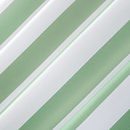 Sun Zero Valencia 2-Pack Cabana Stripe Indoor/Outdoor UV Protectant Energy Efficient Grommet Curtain Panel Pair, Spa Green, 54" x 108