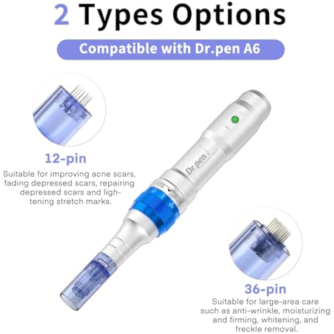 20 Pieces 36 pin Needle Cartridge for Dr.pen A6, Mysweety Microneedles for Electric Derma Microneedle Stamp Pen