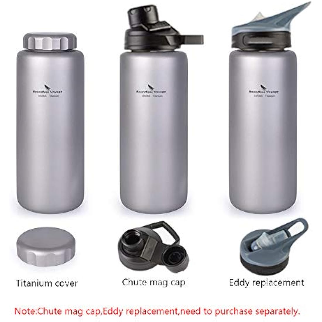 Boundless Voyage Titanium 600ml Cup & 1050ml Water Bottle Set Lightweight Portable Tea Coffee Wine Dinnerware for Backpacking Hiking Camping