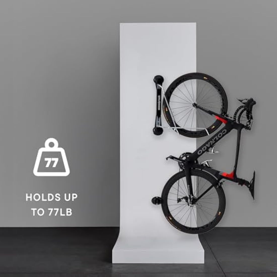 Steadyrack Bike Rack - Classic Vertical Wall Mount for Garage, Easy Lift Indoor Bike Storage Solution for Home, Bicycle Hangers for Garage Can Hold up to 77 lbs