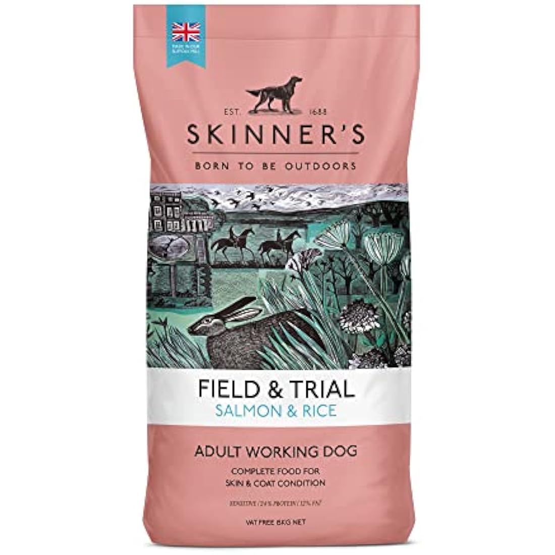 Skinners Field & Trial Salmon & Rice 15kg , Complete Dry Adult Working Dog Food, Gentle Digestion, Glossy Coat