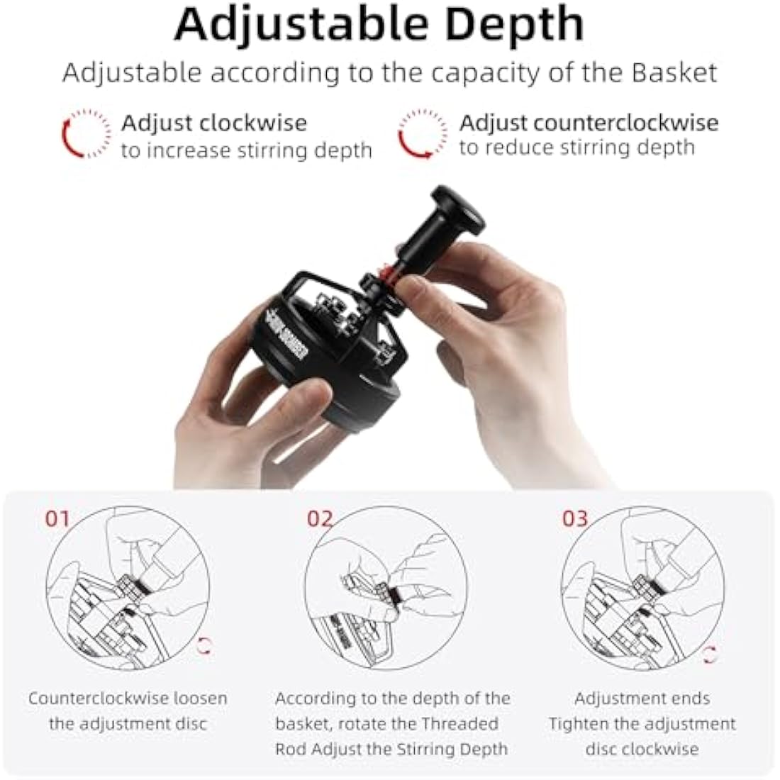 MHW-3BOMBER Yu Cyclones WDT Tool for 58mm, Espresso Distribution Tool, Espresso Nadel Coffee Stirrer 14 Needles 0.4mm with 6 Extra Needles, Magnetic Connection Design Model: T5849-OS