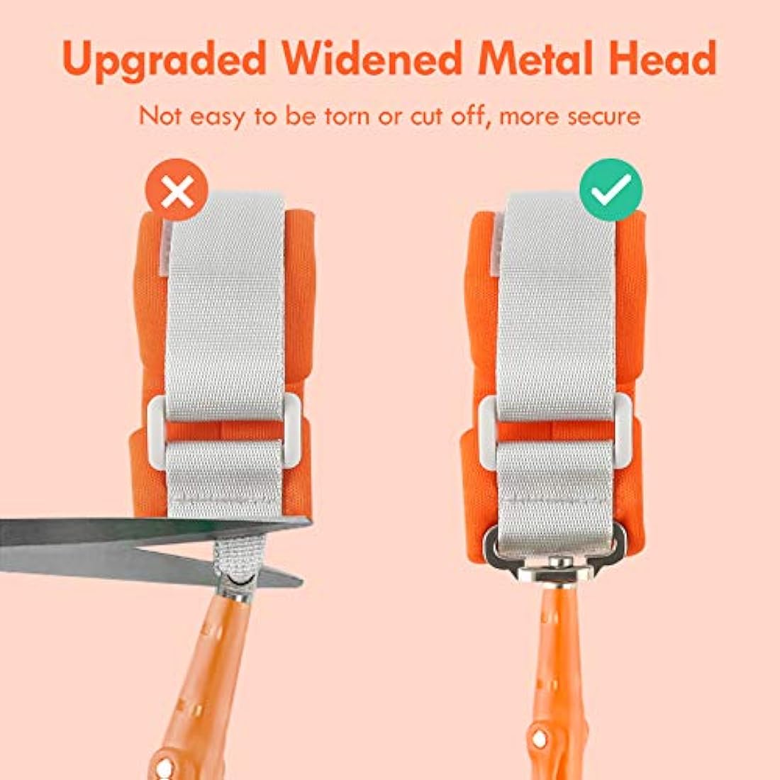 Lehoo Castle Baby Reins for Walking, 1.5M Toddler Reins for Kids with Induction Lock, Anti Lost Wrist Link Wrist Reins, Child Safety Harness for Autism Boys Girls (Orange)