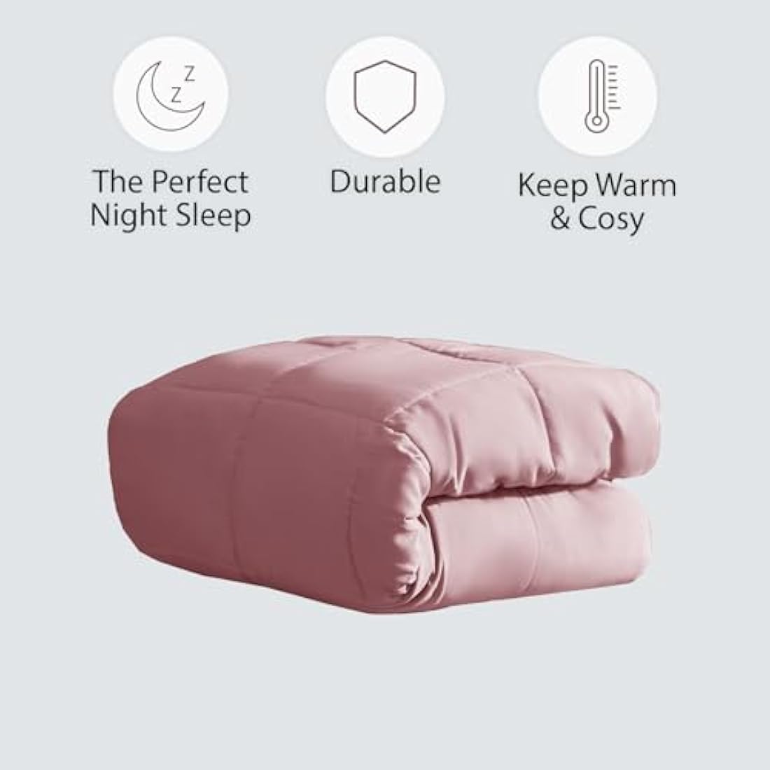 Brentfords Weighted Blanket 4kg for Adults Therapy Anxiety Autism Sensory Insomnia Stress Relief, Single - Blush Pink - 125 x 150cm - (Disclaimer Only suitable for age 3+ years)