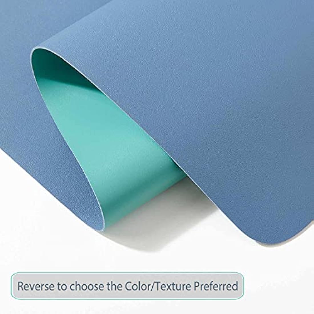 DOBAOJIA Desk Pad XX-Large, Desk Mat, Desk Blotter, Laptop Pad, Extended Mouse Mat, Mouse Pad XXL, Writing Pad for Office/Home, Dual-Side Use PU Leather Waterproof 35.4" X 16.9"(Steel Blue/Green)