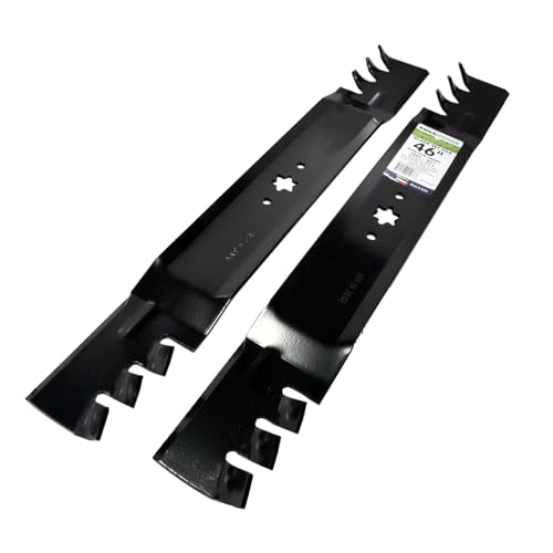 MAXPOWER 561544XB Commercial Mulching 2 Blade Set for 46? Cut MTD, Cub Cadet, Troy-Bilt, 742-04290-X, 942-04290-X, 942-04361, Black