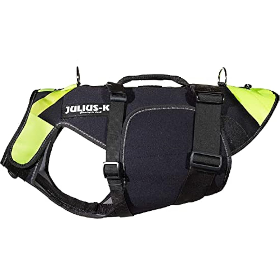 JULIUS-K9 IDC Multifunctional 3in1 Dog Vest, Size: L, Black and Neon