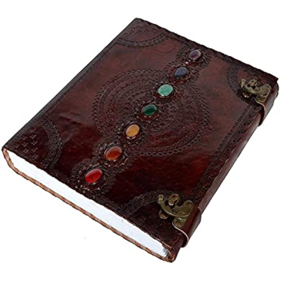 OVERDOSE Seven Stone Leather Journal - Handmade Antique Stone Journal For Students & Office For Men And Women Diary Leather Sketchbook Drawing Journal Notebook - Size 13 X 18 Inches | 33 X 45 cm