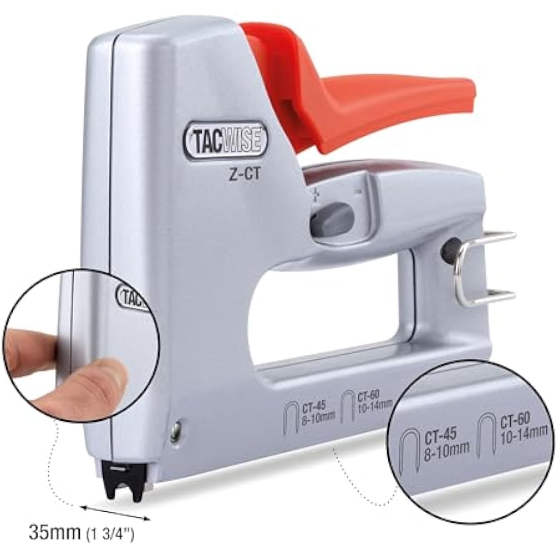 Tacwise 1763 Z-CT Heavy Duty Duo Metal Cable Tacker with 4000 Staples, Uses CT-45 and CT-60 Staples