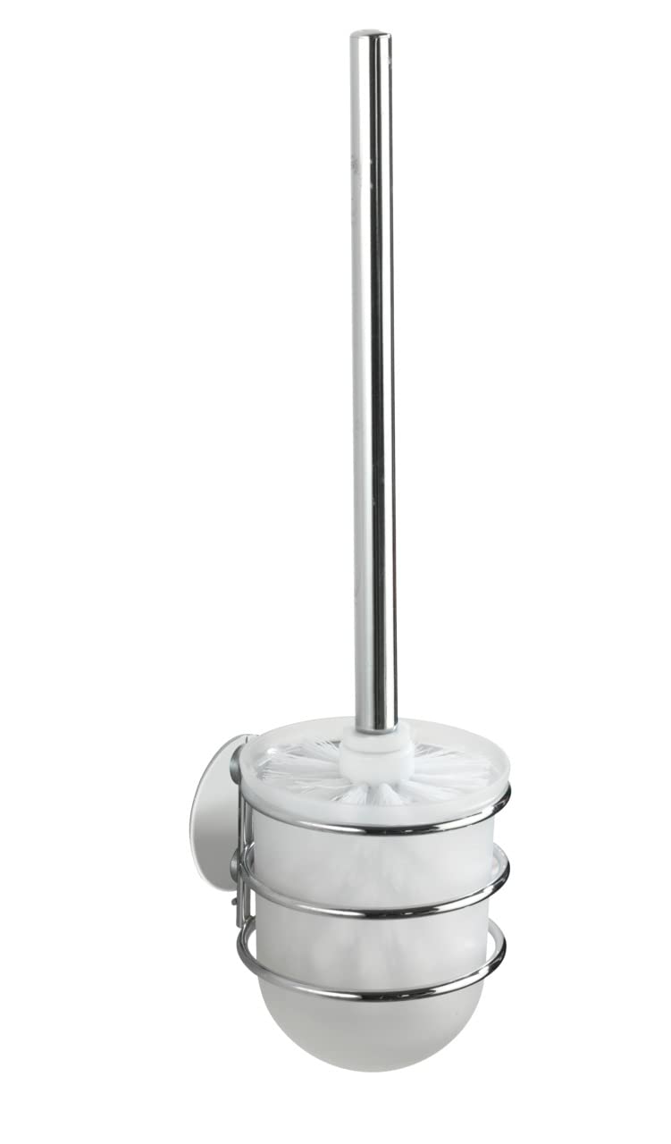 WENKO 18768100 Turbo-Loc? wall-mounted WC set - fixing without drilling, Steel, 10 x 37.5 x 11.5 cm, Chrome
