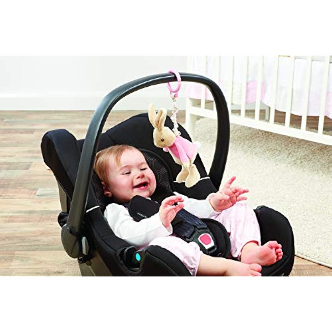 Rainbow Designs PO1452 Beatrix Potter Flopsy Jiggle Attachable Peter Rabbit Pram Toy,Pink