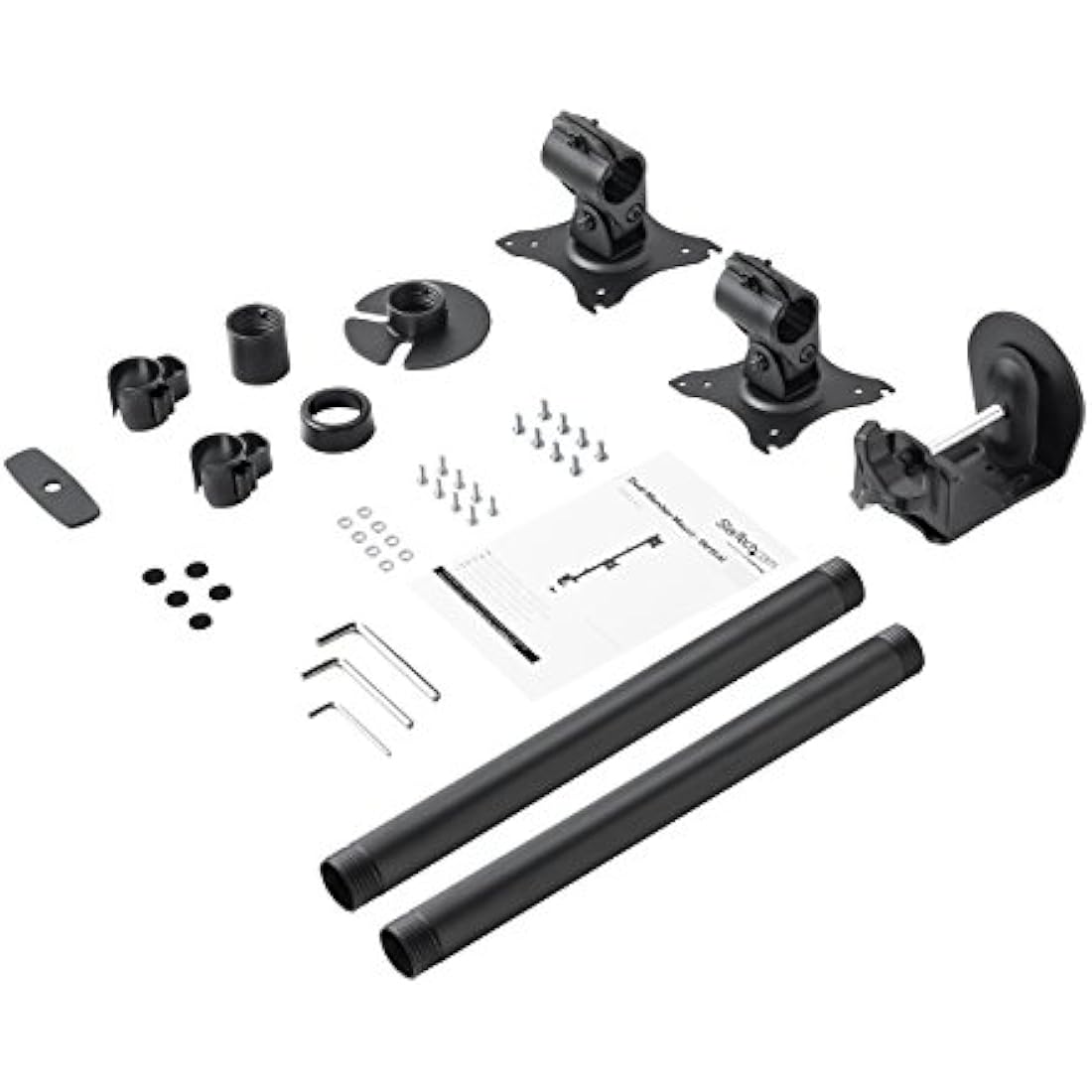 StarTech.com Vertical Desk Mount Dual Monitor Arm - For Monitors 13” to 27” - Adjustable - Desk Clamp / Grommet-Hole Mount - Dual VESA Monitors - Black (ARMDUALV)