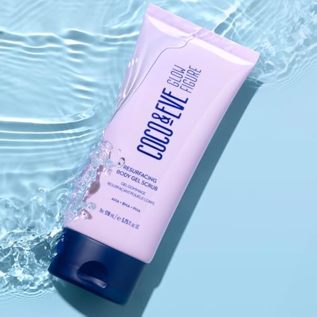 Coco & Eve Resurfacing Body Gel Scrub - Exfoliating Scrub with AHA, BHA for Smoothing, Brightening and Pre-Tan Prep. Improves Dry, Textured Skin, Uneven Tone. Suitable for Sensitive Skin. (170 ml)