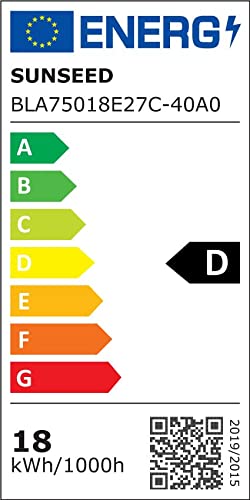SUNSEED 10 X E27 18W (Equivalent to 162W) Sapphire Filament LED GLS Light Bulb A75 Neutral White 4000K