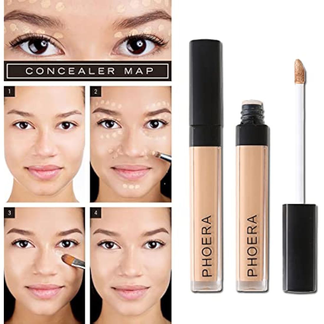 Concealer Long-lasting,Concealer Full Coverage,Eye Concealer Easy to Blend,Vegan&Cruelty-Free (101#LIGHT)