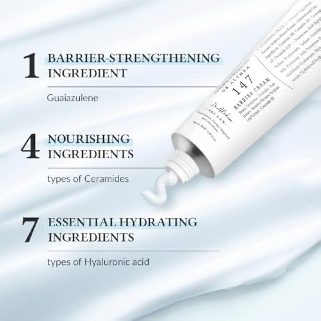 Dr.Althea 147 Barrier Cream | Daily Skin Barrier Repair Care | Deep Hydrating with Hyaluronic Acid & Ceramides | Korean Vegan Skin Care for All Skin Types | 1.7 Fl Oz