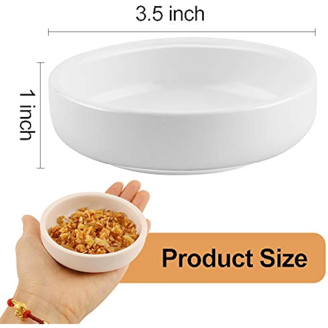 Cyimi 3.5" Ceramic Dipping Sauce Dishes Small Porcelain Soy Side Dish Sauce Bowls White Dipping Bowls Dinnerware Sets Sauces Dessert Snack Serving Dishes Set of 4