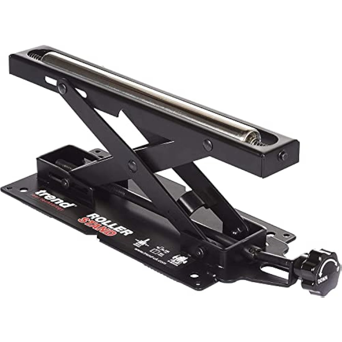Trend Adjustable Mitre Saw Roller Stand, 50mm to 160mm Height Adjustment, 62kg Capacity, R/STAND/A