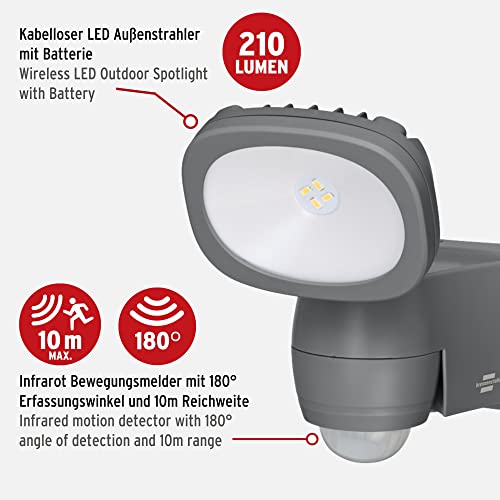 Brennenstuhl Battery LED Light LUFOS 200 with Infrared Motion Detector IP44 210lm