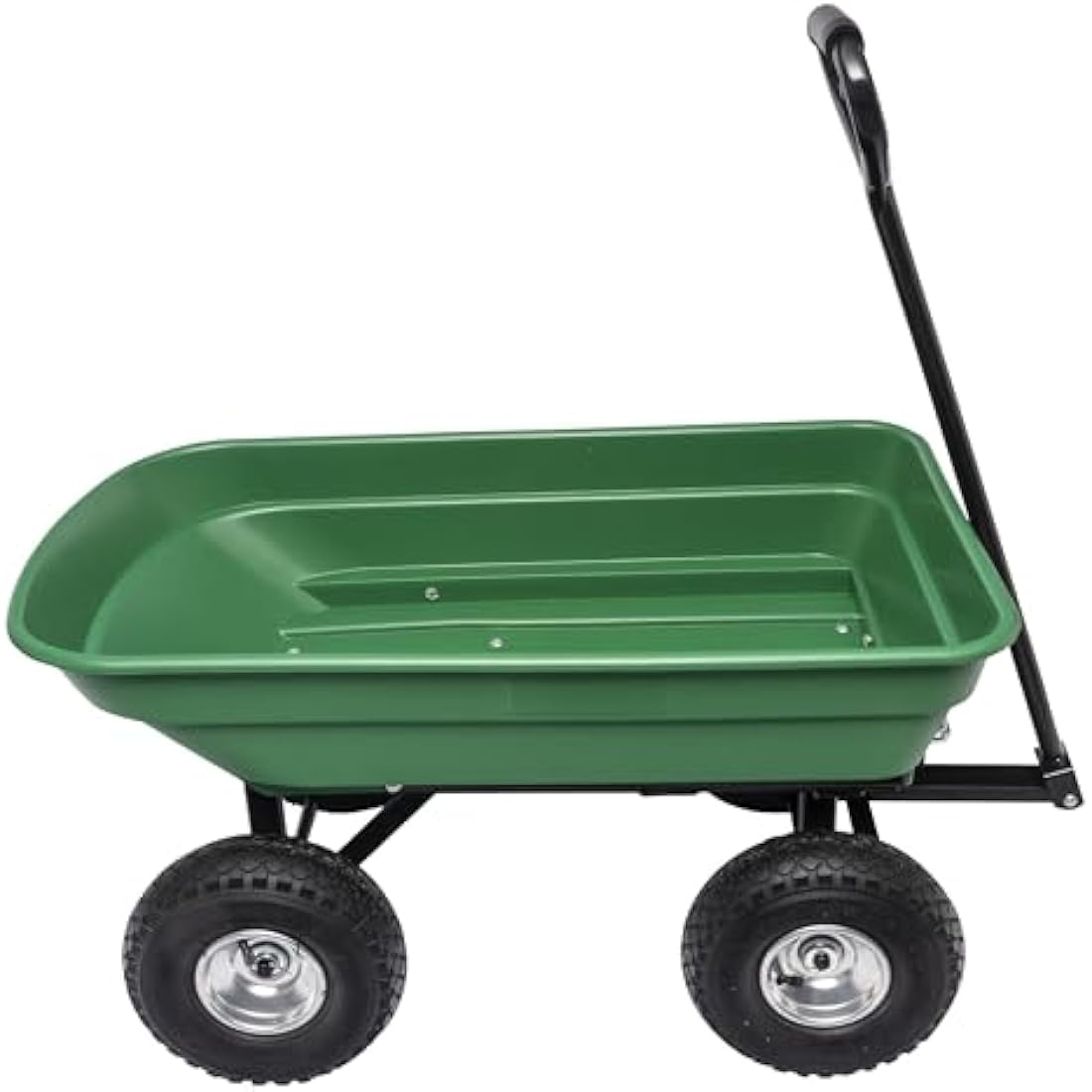 WERKA PRO Garden Trailer Trolley 52 litres, Alloy Steel, Green