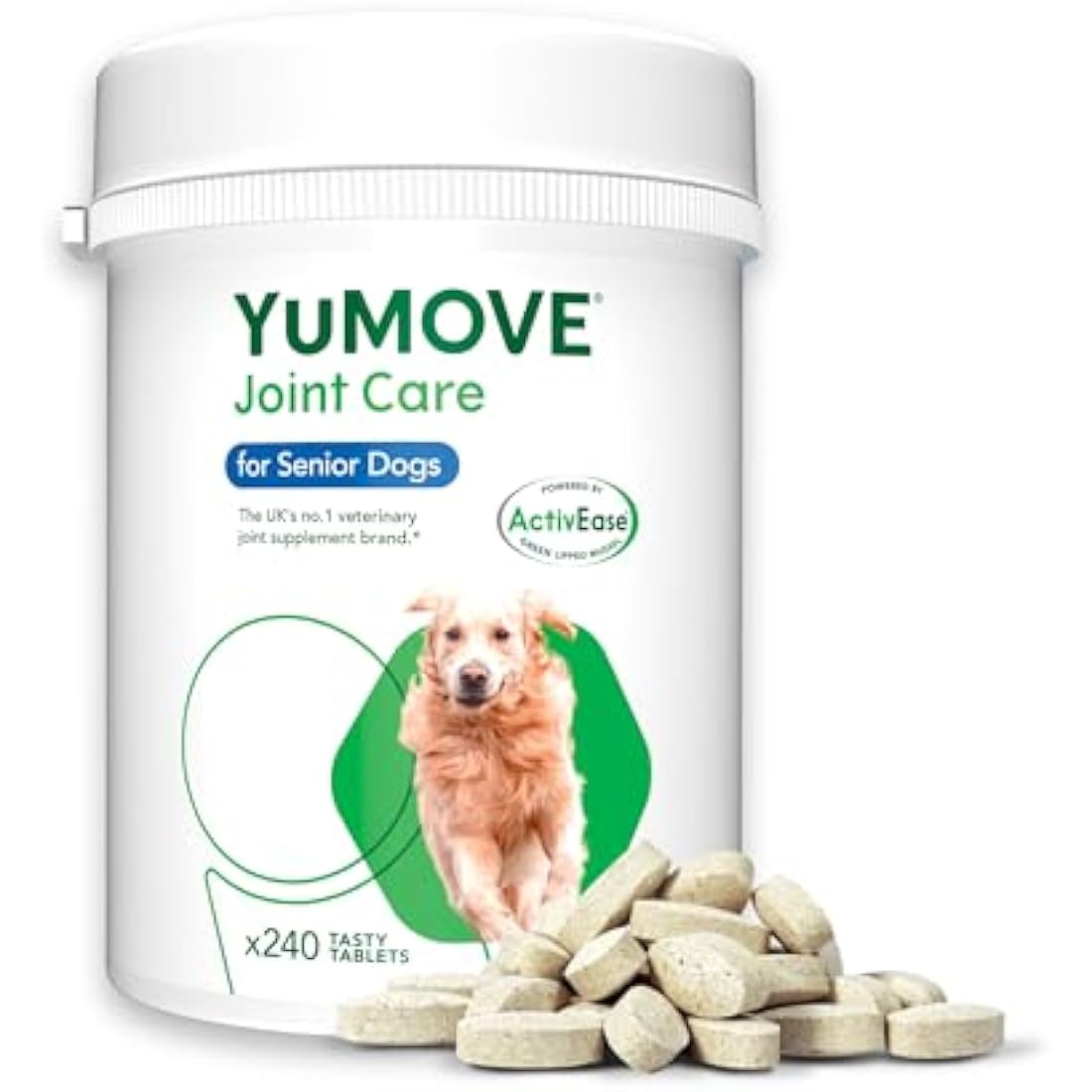 Lintbells | YuMOVE Senior Dog | Higher Strength Hip and Joint Supplement Formulation Designed for Older Dogs | Aged 8+ | 240 Tablets