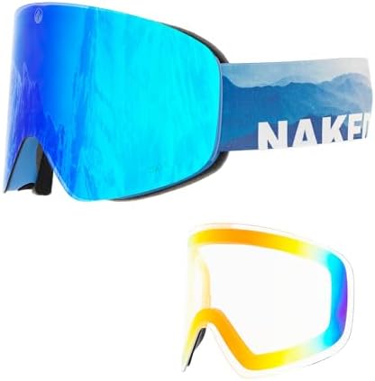 NAKED Optics The TROOP EVO Ski Goggles Men, Ski Goggles Women, Snowboard Goggles, Ski Goggles with Interchangeable Lenses for Bad Weather, Snow Goggles, Skiing Goggles