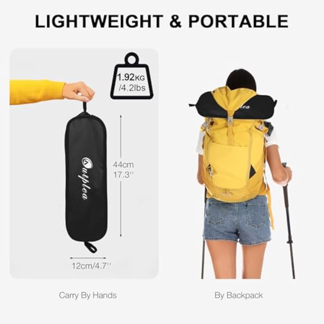 Outplea Lightweight Camp Chair Quick Setup, Minimalism Folding Camping Chairs for Beach Travel Fishing, 130kg Capacity, Black