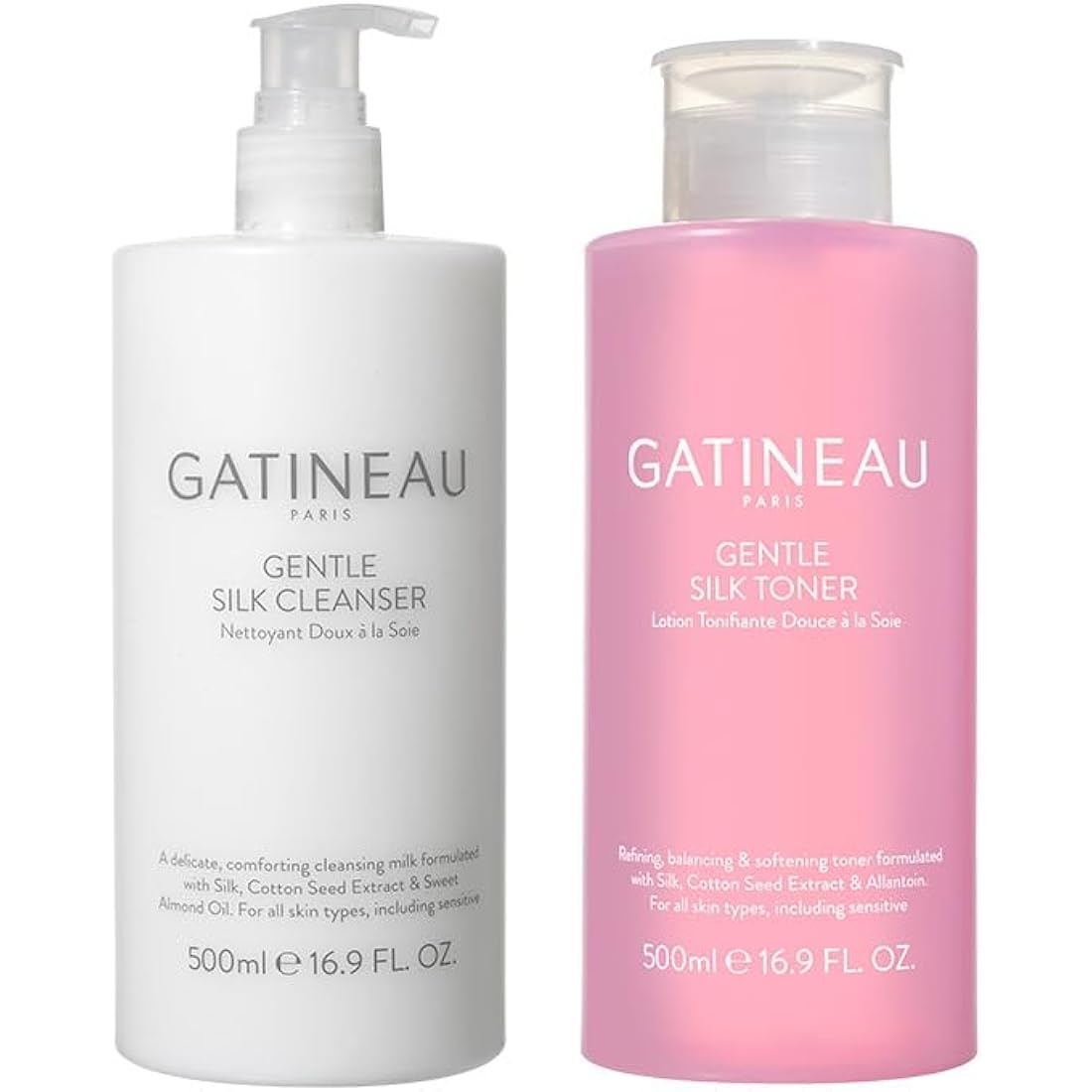 Gatineau - Gentle Silk Cleanser and Facial Toner Duo Set, for Hydrated and Smooth Skin, for All Skin Types, (2 x 500ml)