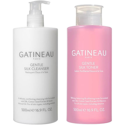 Gatineau - Gentle Silk Cleanser and Facial Toner Duo Set, for Hydrated and Smooth Skin, for All Skin Types, (2 x 500ml)