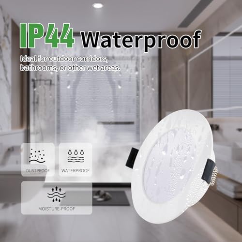 Grebbeam 20x 5W LED Recessed Ceiling Lights 230V, IP44 LED Spotlights 450LM, Cold White 6000K, Ø75-90mm Hole Diameter, Downlights for Bathroom, Kitchen, Living Room