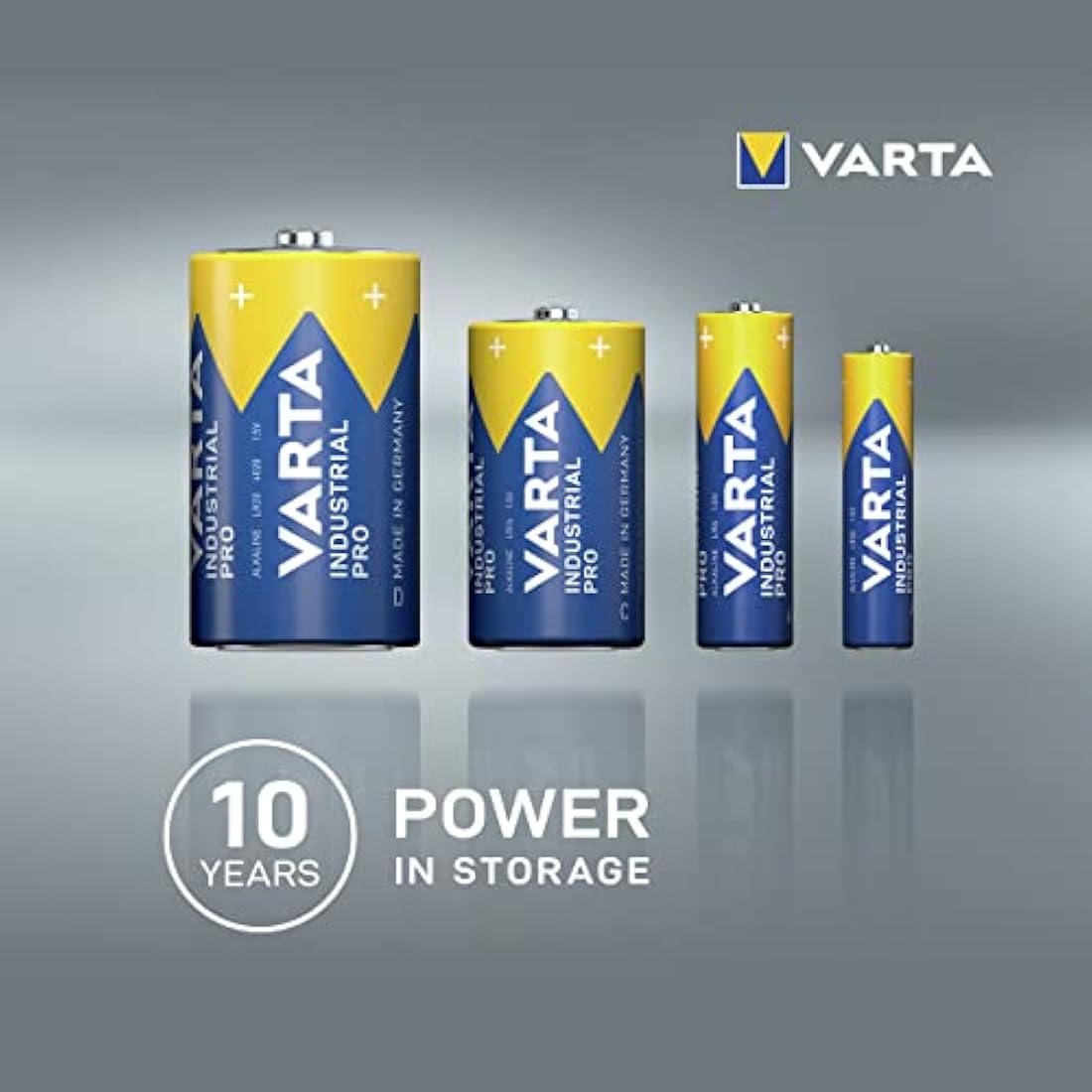 VARTA Industrial Pro AA Mignon Alkaline Batteries LR6 - 100-pack, Made in Germany
