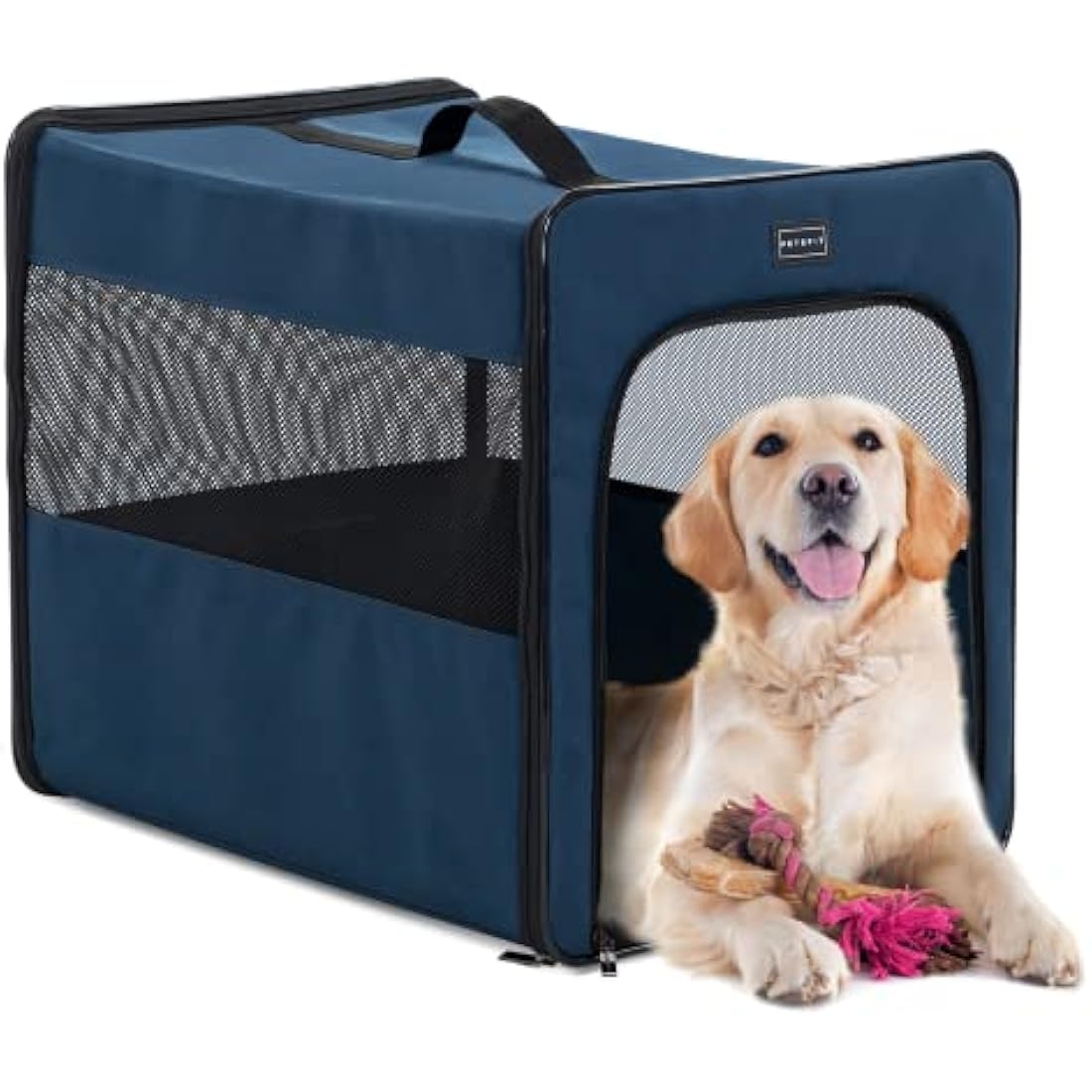Petsfit Dog Travel Crate Lightweight Dog Crate,Portable Dog Crate,Foldable Fabric Extra Large Dog Crate with Fleece Mat, Blue