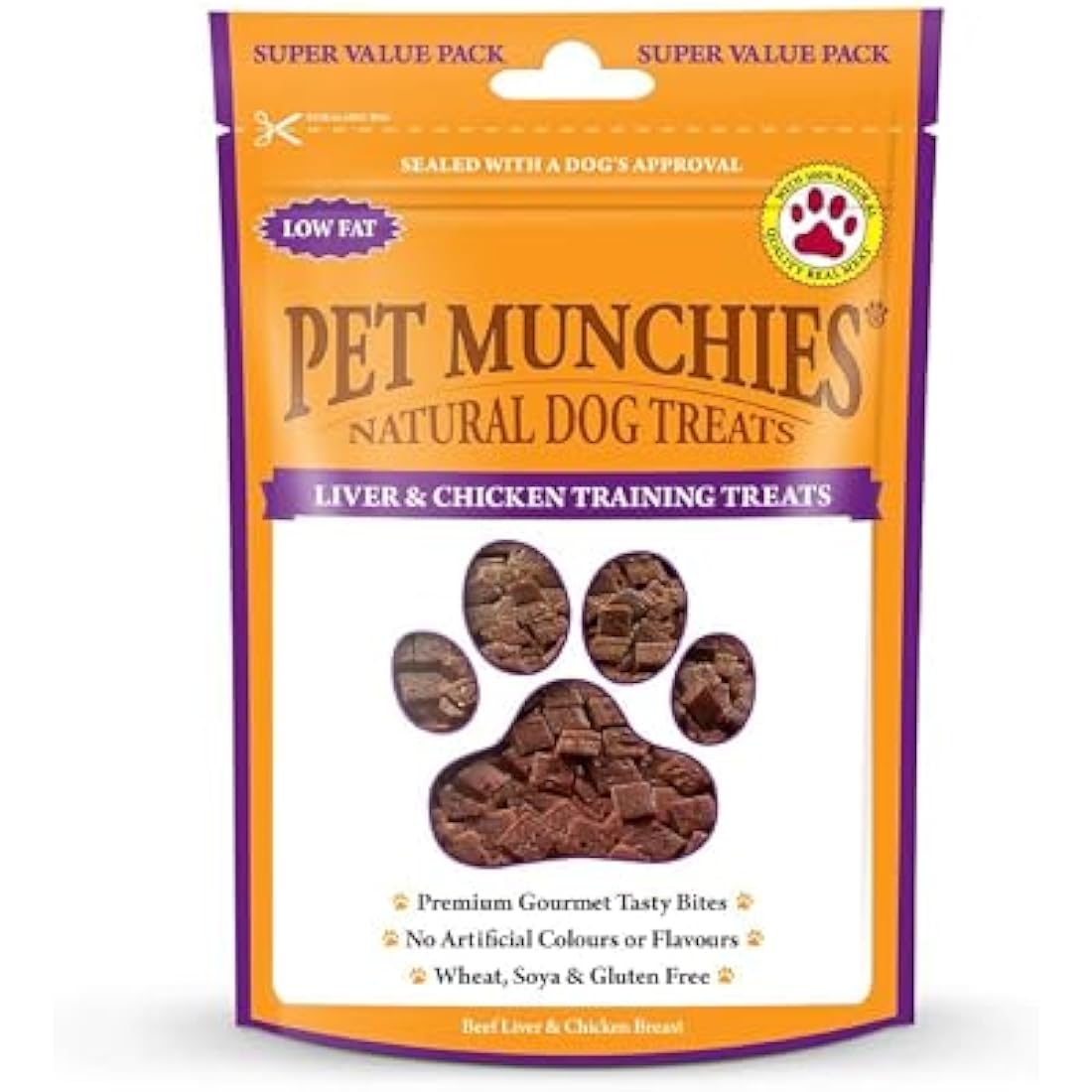 Pet Munchies Liver and Chicken Dog Training Treats, Grain Free Tasty Bites with Natural Real Meat, Low in Fat and High in Protein 150g (Pack of 8)