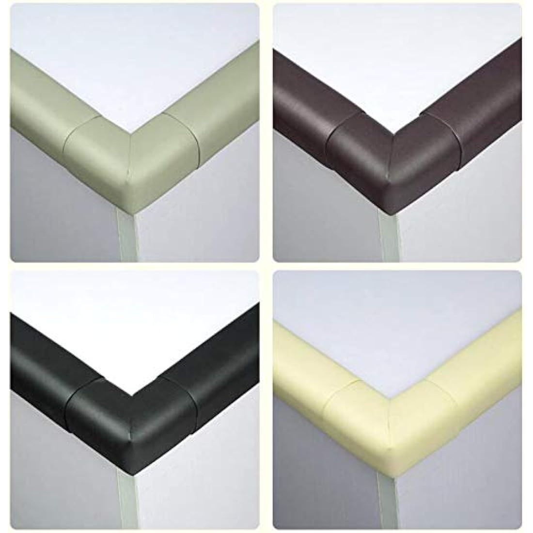 M2cbridge L Shape Extra Thick Furniture Table Edge Protectors Foam Baby Safety Bumper Guard 2 M (Black with 4 Corners)