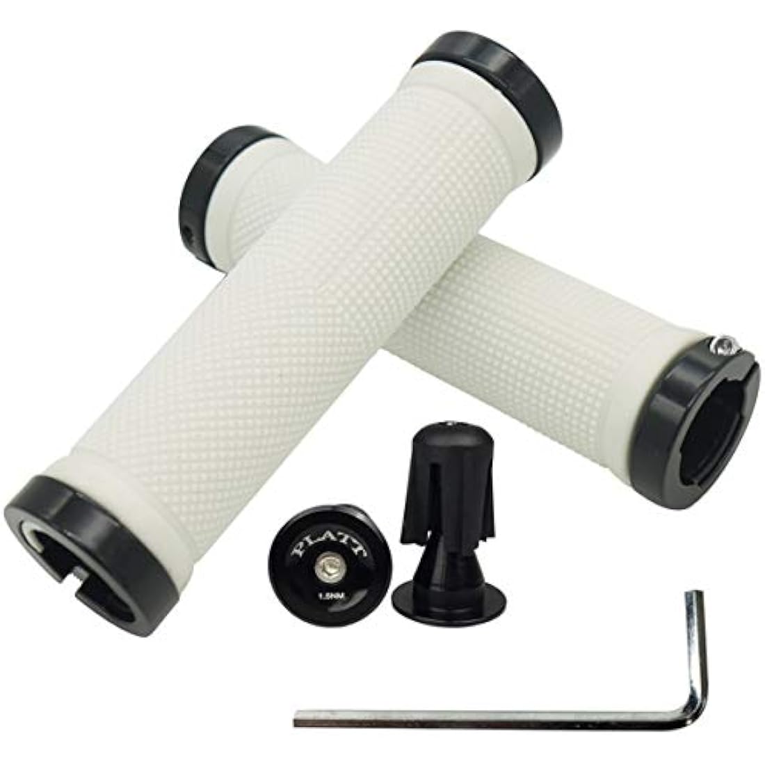 PLATT Bike Handlebar Grips with Aluminum Lock Non-Slip Rubber Bicycle Handle Grip for MTB/BMX