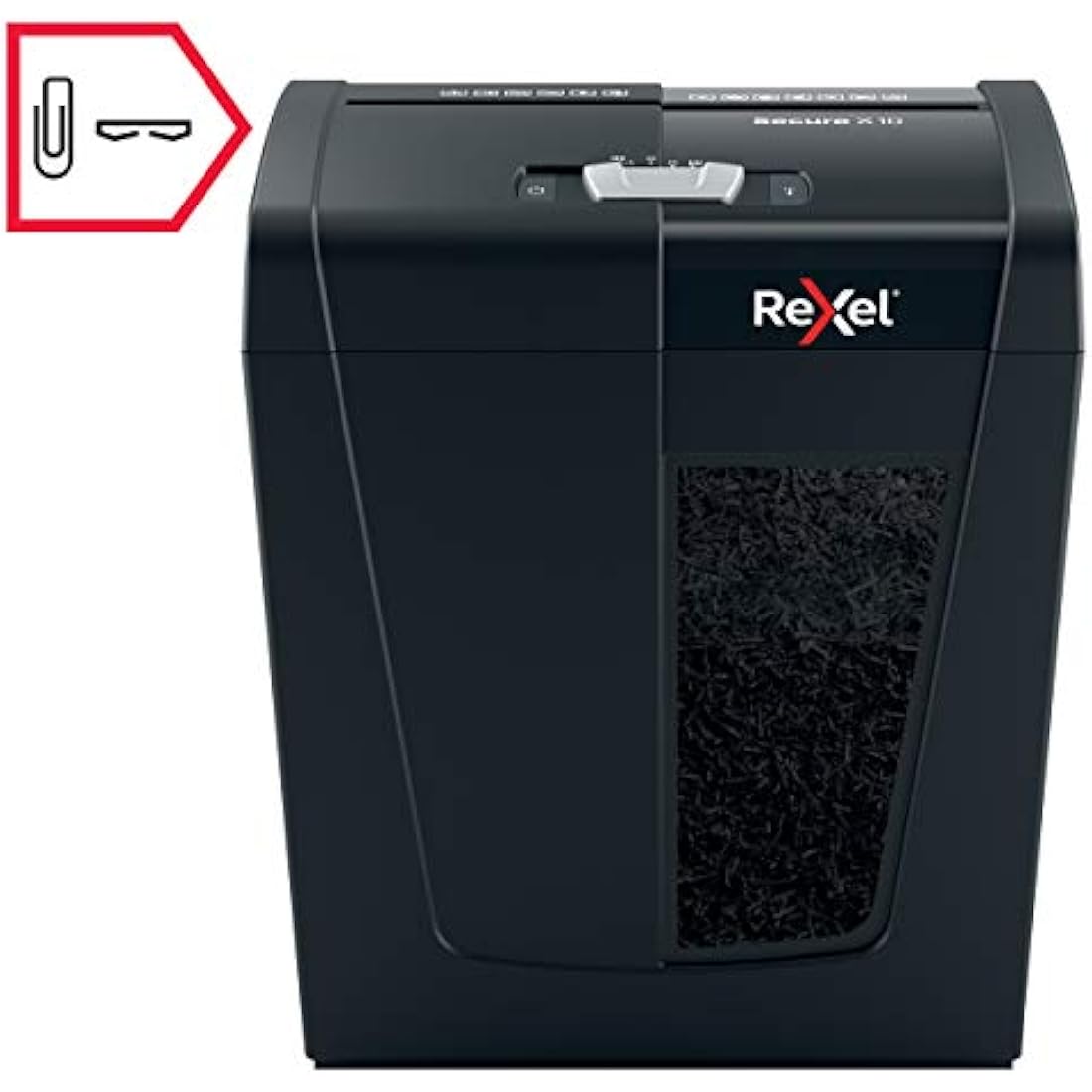 Rexel X10 Cross Cut Paper Shredder, Shreds 11-10 Sheets (70-80 gsm), P4 Security, Home/Home Office, 18 Litre Removable Bin, Quiet and Compact, Secure Range, 2020124