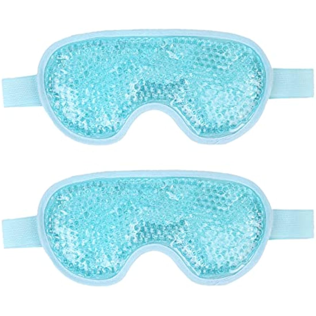 NEWGO Cooling Eye Mask for Puffy Eyes, Reusable Hot Cold Therapy Gel Cold Eye Mask for Migraine, Headache, Dark Circles, Dry Swollen Eyes, Sinus Pain-Light Blue-2Pack