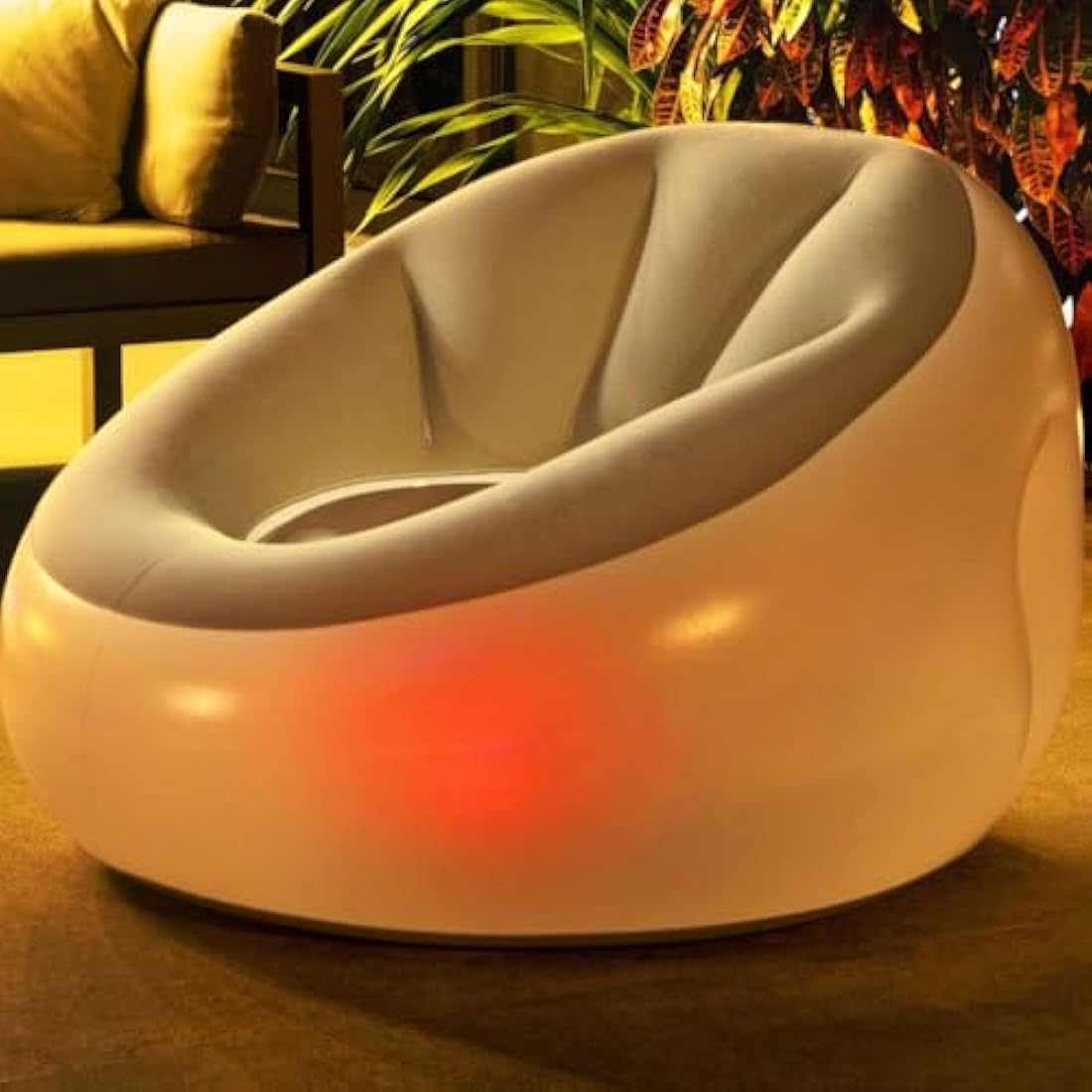 Bestway Inflatable Chair, Outdoor Armchair with LED Lights, Grey