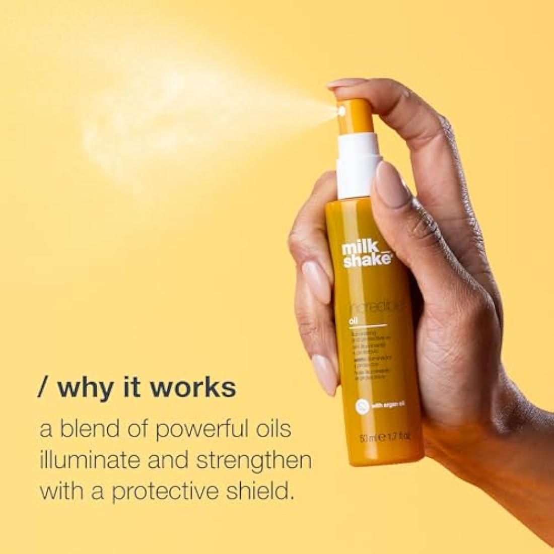 milk_shake | Incredible Oil 50 ml, Illuminating and Protective Hair Oil, for Softer, Lighter and Shinier Hair, Made in Italy