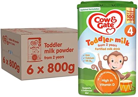 Cow & Gate 4 Toddler Baby Milk Powder Formula, 2-3 Years, 800 g (Pack of 6)