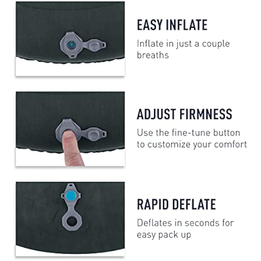 Sea to Summit - Aeros Ultralight Deluxe Pillow XL - Lightweight Inflatable Travel Pillow - Lock System - Ultra-Sil Zippered Pouch - For Camping & Bikepacking - 56 x 36 x 14cm - Aqua Blue - 130g