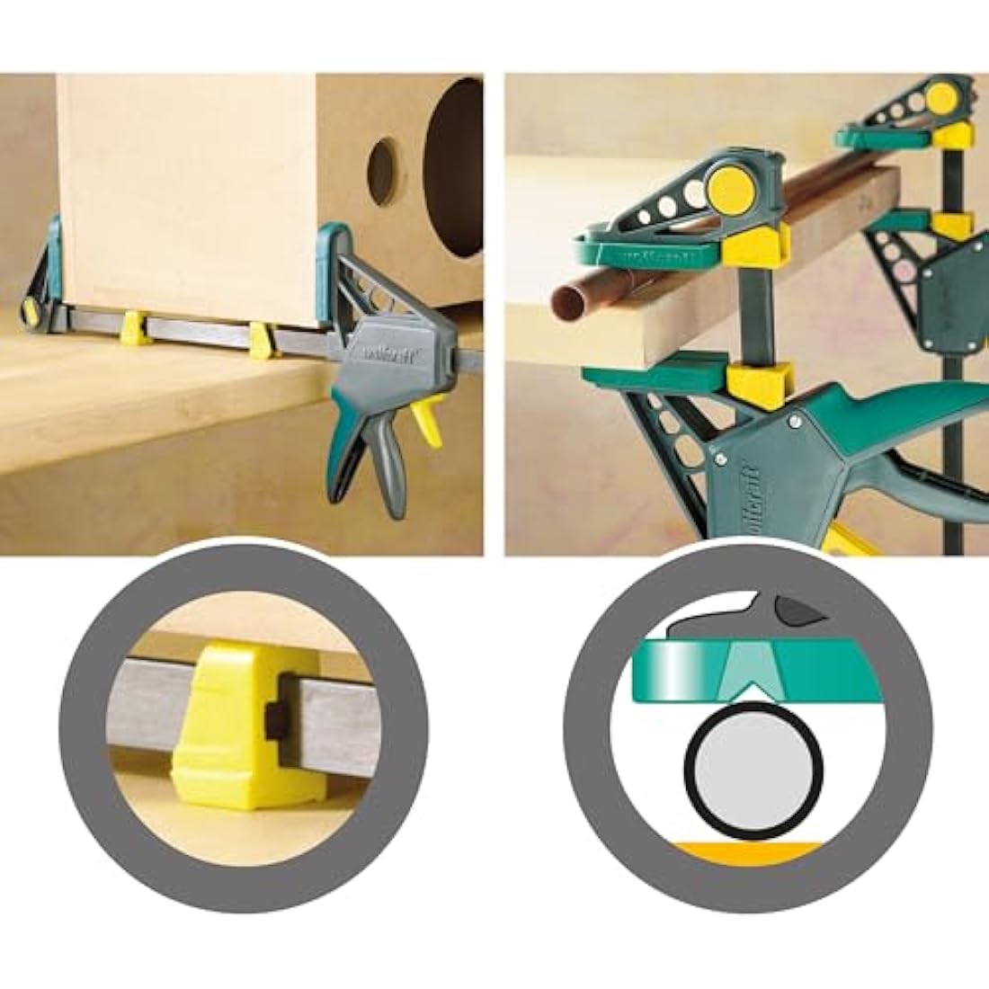 wolfcraft PRO L One-Hand Clamp, 300 mm I 3031000 I For controlled and comfortable working – ideal for woodworking and furniture construction projects
