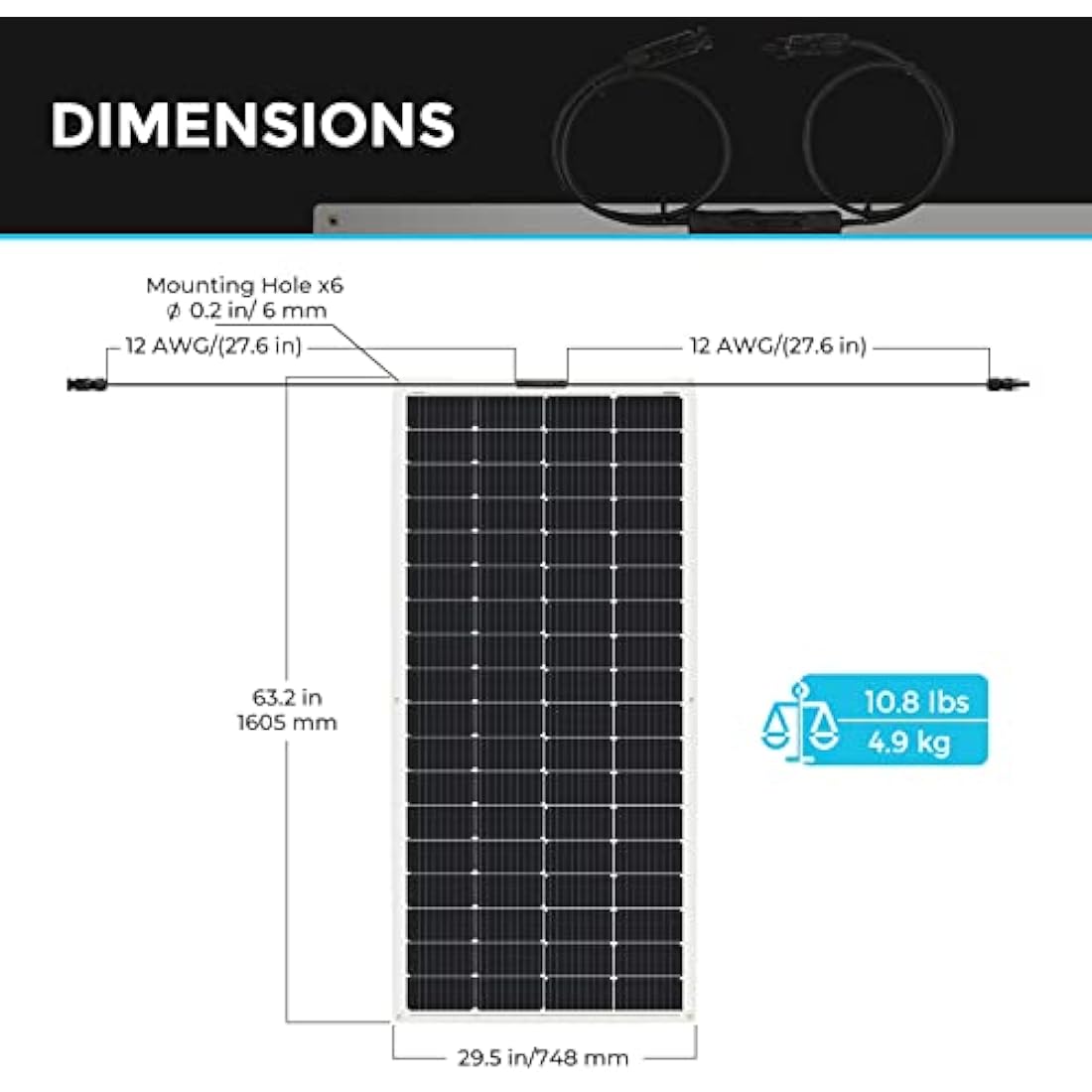 Renogy 200W Flexible Solar Panel, 12V Lightweight Monocrystalline Solar Panel for Motorhome, Caravan, Camper, Boats, Roofs, Uneven Surfaces, Off-grid System