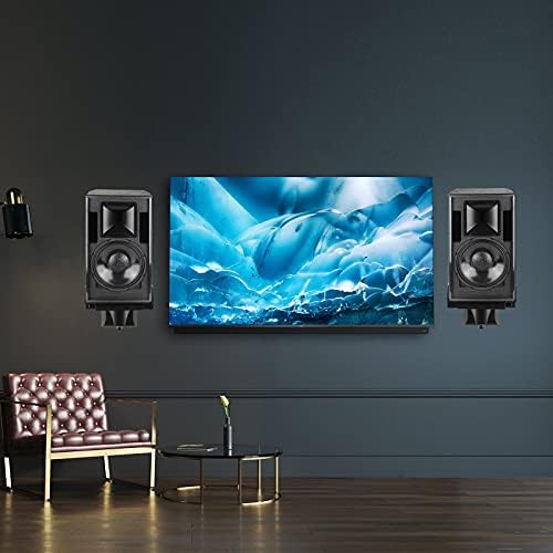 Suptek Wall Mounts, Dual Stands for Surround Sound Speakers, Universal Bracket, Tilt Swivel Shelves Up to 25kg Black (2 Pack)