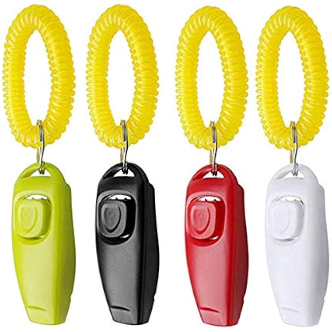 Symphonyw Dog Training Clickers, 4PCS Dog Whistle Clicker 2 in 1 Whistle and Clicker Pet Training Tools with Wrist Strap