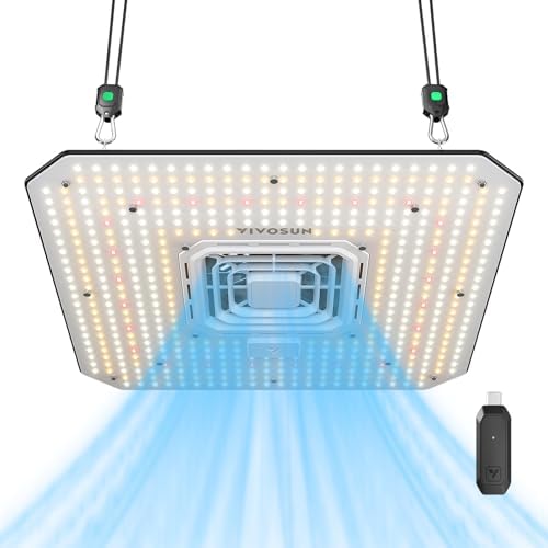 VIVOSUN LED Grow Lamp 150 W Full Spectrum Plant Lamp with Integrated Circulation Fan Grow Light Compatible with App, AeroLight A150SE with GrowHub Controller E25 for 120 x 60 cm Grow Tent