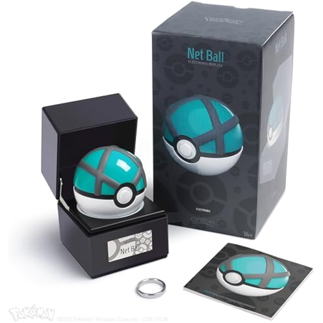 The Wand Company Original Poké Ball Authentic Replica - Realistic, Electronic, Die-Cast Poké Ball with Display Case Light Features – Officially Licensed by Pokémon