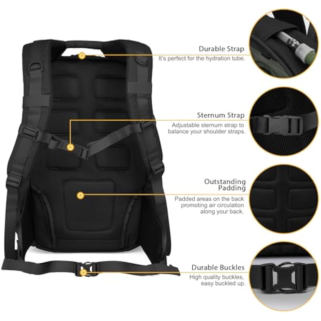 Mardingtop 40L Military Tactical Backpack Practical Rucksack for Men with Molle System Outdoor Hiking Backpack Army Backpack for Hiking, Traveling, Mountaining